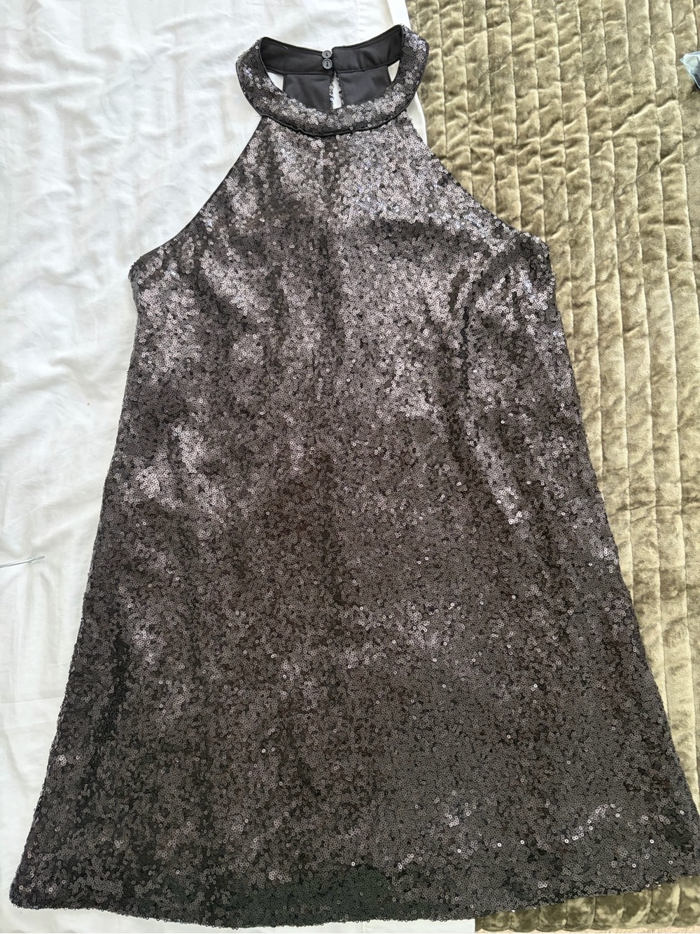 Women’s Black Sequin Halter Dress
